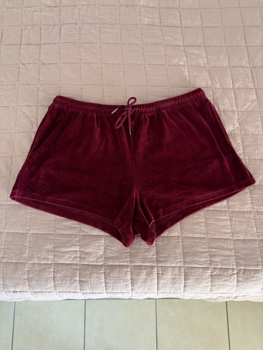 Universal Thread Burgundy Velvet Drawstring Shorts